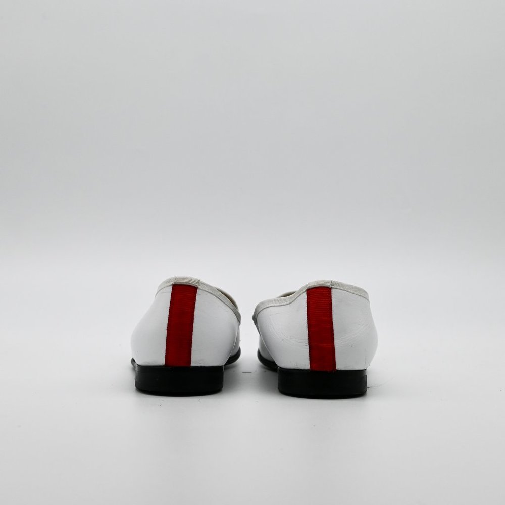 DEL TORO Women's Toe Cap Leather Flats Black White - Picture 5 of 6